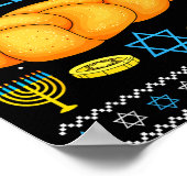 Happy Challah Days Ugly Christmas Hanukkah  ポスター (角)