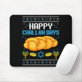 Happy Challah Days Ugly Christmas Hanukkah  マウスパッド (マウス)