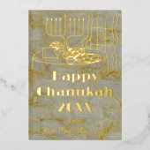 Happy Chanukah 箔シーズンカード (正面)