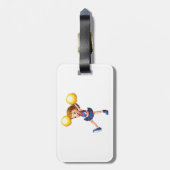 Happy Cheerleader Girl Gold Pom Poms ラゲッジタグ (裏面縦)