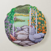 Happy Chicken Garden  ラウンドクッション (裏面)