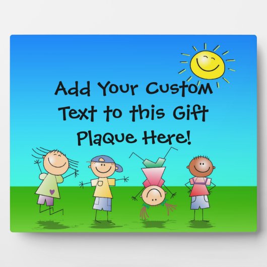 Happy Children 遊 in Sun, Kidsアウトドア フォトプラーク (正面)