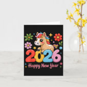 Happy Chinese Lunar New Year 2026 Year Of The Fire カード (黄色い花)