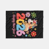 Happy Chinese Lunar New Year 2026 Year Of The Fire フリースブランケット (正面(横))