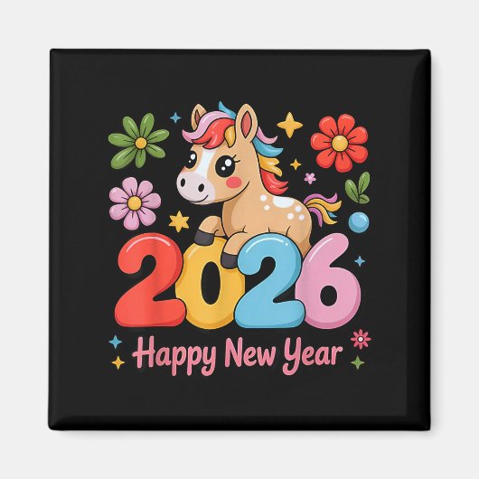 Happy Chinese Lunar New Year 2026 Year Of The Fire マグネット (正面)