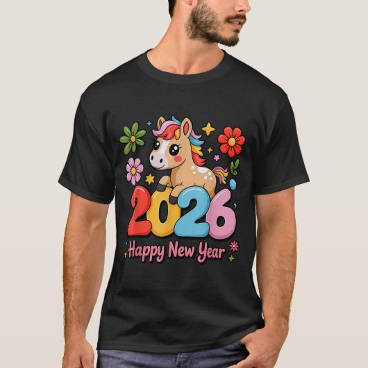 Happy Chinese Lunar New Year 2026 Year Of The Fire Tシャツ (正面)