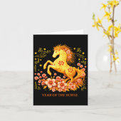 Happy Chinese Lunar New Year 2026 Year Of The Hors カード (黄色い花)