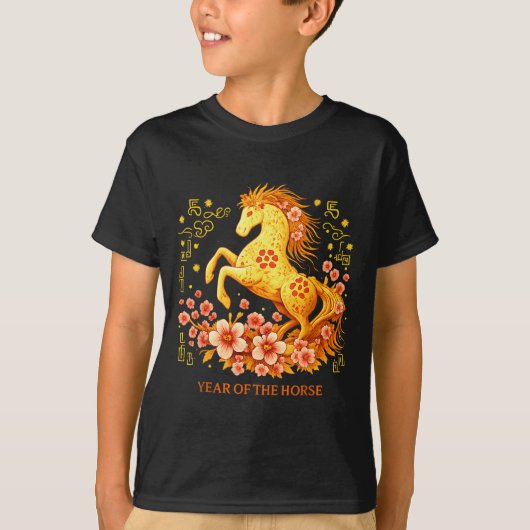 Happy Chinese Lunar New Year 2026 Year Of The Hors Tシャツ (正面)