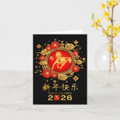 Happy Chinese Lunar New Year Horse Zodiac Year Of  カード (黄色い花)