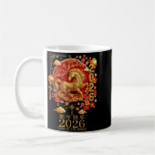 Happy Chinese Lunar New Year Of The Horse 2026  コーヒーマグカップ (左)