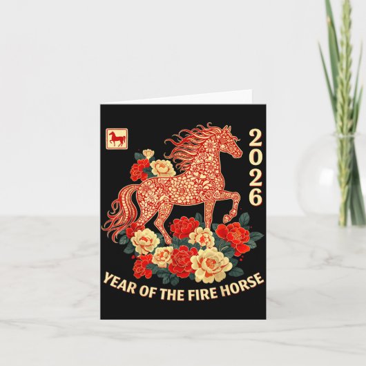 Happy Chinese Lunar New Year Of The Horse 2026 Kid カード (正面)