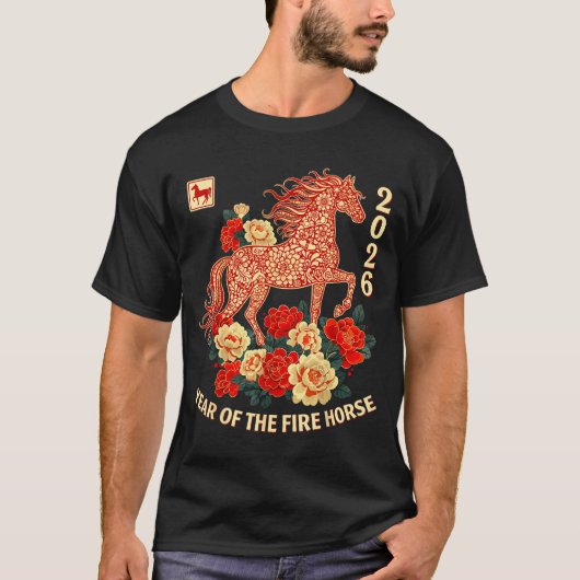 Happy Chinese Lunar New Year Of The Horse 2026 Kid Tシャツ (正面)