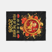 Happy Chinese New Year 2026 Lunar Year Of The Hors フリースブランケット (正面(横))