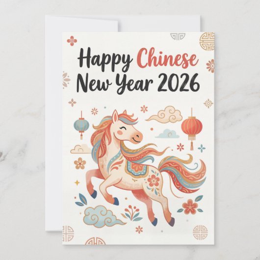 Happy Chinese New Year 2026 – Year Of The Horse シーズンカード (正面)