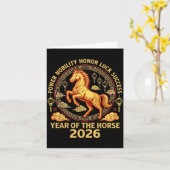 Happy Chinese New Year 2026 Year Of The Horse 2026 カード (黄色い花)