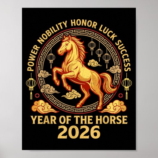 Happy Chinese New Year 2026 Year Of The Horse 2026 ポスター (正面)