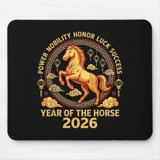Happy Chinese New Year 2026 Year Of The Horse 2026 マウスパッド (正面)