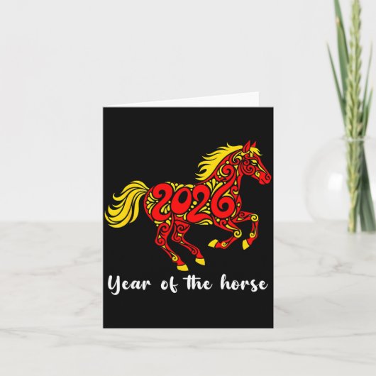 Happy Chinese New Year 2026 Year Of The Horse Horo カード (正面)