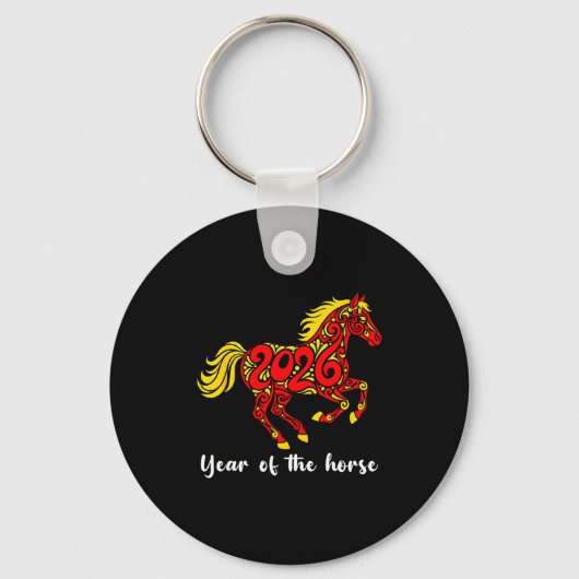 Happy Chinese New Year 2026 Year Of The Horse Horo キーホルダー (正面)