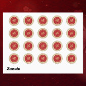 Happy Chinese New Year of Horse Elegant Gold Red  ラウンドシール
