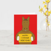 Happy Chinese New Year of the Horse カード (黄色い花)