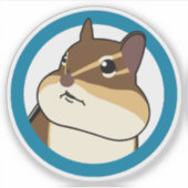 Happy Chipmunk 幸せそうなシマリスのステッカー!ステッカー シール (正面)