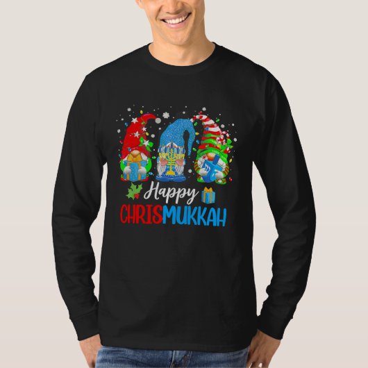 Happy Chrismukkah Gnomes Merry Christmas Hanukkah Tシャツ (正面)