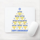 Happy Chrismukkah Hanukkah Light Tree Jewish Holid マウスパッド (マウス)