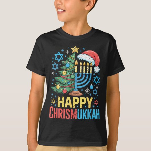 Happy Chrismukkah Holiday Christmas And Hanukkah S Tシャツ (正面)