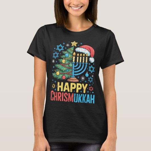 Happy Chrismukkah Holiday Christmas And Hanukkah S Tシャツ (正面)
