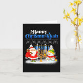 Happy Chrismukkah Jewish Christmas Hanukkah カード (黄色い花)