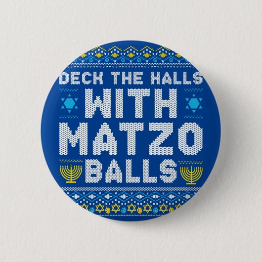 Happy Chrismukkah Jewish Christmas Hanukkah 缶バッジ (正面)