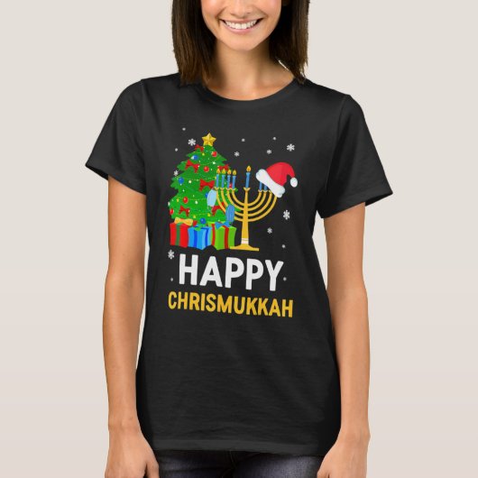 Happy Chrismukkah Jewish Christmas Hanukkah Holida Tシャツ (正面)