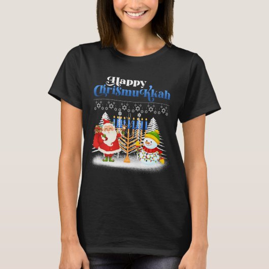 Happy Chrismukkah Jewish Christmas Hanukkah T Shir Tシャツ (正面)