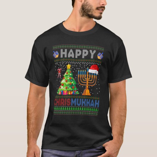 Happy Chrismukkah Jewish Holiday Christmas Hanukka Tシャツ (正面)