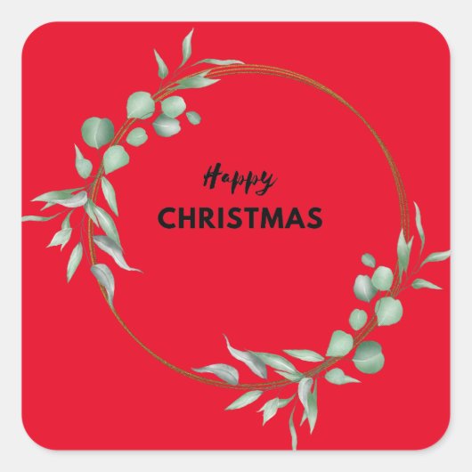 Happy Christicker スクエアシール (正面)