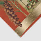 Happy Christmasヴィンテージ音楽とPine Boughs 薄葉紙 (詳細)