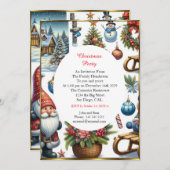 Happy Christmas beautiful party friends family 招待状 (正面/裏面)