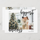 Happy Christmas Brush Script Photo シーズンカード (正面/裏面)