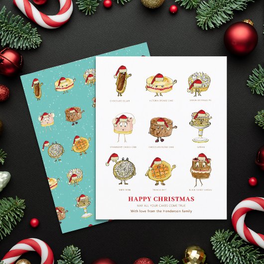 Happy Christmas Cake Desert Cartoon Art Budget