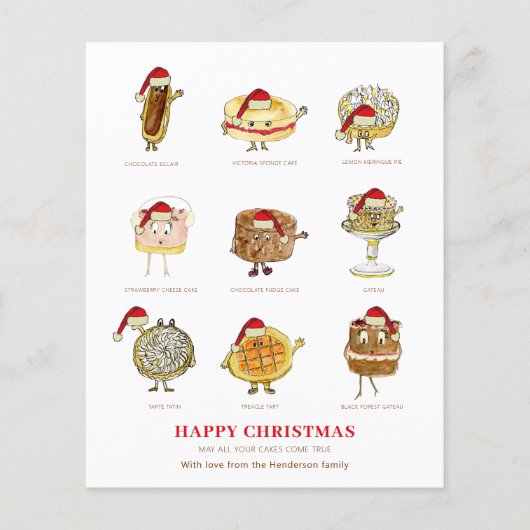 Happy Christmas Cake Desert Cartoon Art Budget (正面)