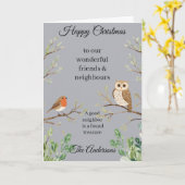 Happy Christmas Card Neighbors and Friends カード (黄色い花)