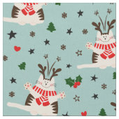 Happy Christmas Cats -クリスマス ファブリック (クローズアップ)