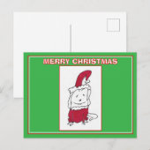 Happy Christmas Dog Cartoon Merry Christmas シーズンポストカード (正面/裏面)
