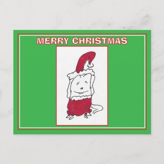 Happy Christmas Dog Cartoon Merry Christmas シーズンポストカード (正面)