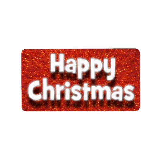 Happy Christmas Envelope/Parcel Greetingsステッカー ラベル (正面)