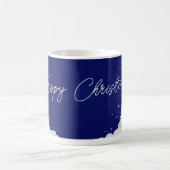 Happy Christmas – Festive Holiday Blue Mug コーヒーマグカップ (中央)