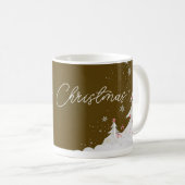 Happy Christmas – Festive Holiday Brown Mug コーヒーマグカップ (正面右)