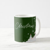 Happy Christmas – Festive Holiday Green Mug コーヒーマグカップ (正面右)