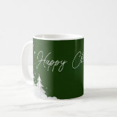 Happy Christmas – Festive Holiday Green Mug コーヒーマグカップ (正面左)